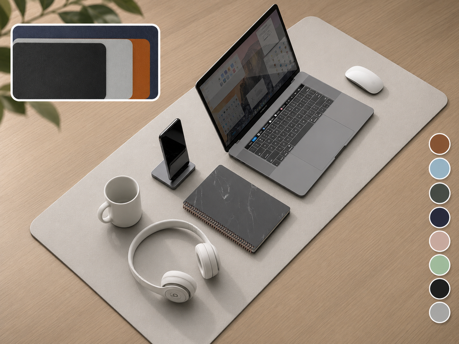 Tapis de Bureau XL en Cuir PU – Imperméable & Antidérapant